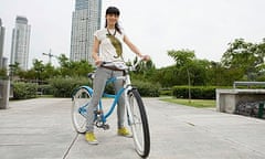 Young woman on bike