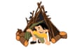 Den building illustration