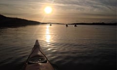 Take a bow … preparing for night kayaking on Lough Hyne, Ireland
