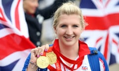 Rebecca Adlington with her gold medals
