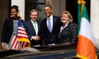 Barack Obama shakes hands with Taoiseach Enda Kenny at Farmleigh House in Dublin, Ireland