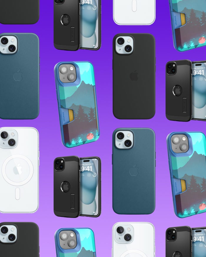 A collage of some of our top picks for the best iPhone 15 cases.