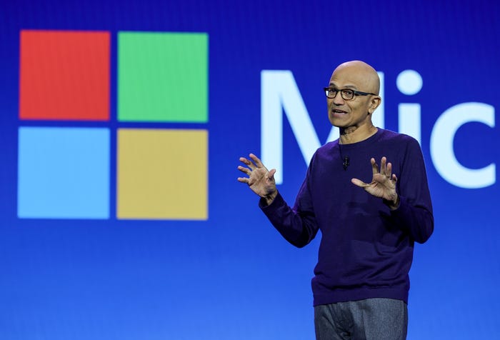 Microsoft CEO Satya Nadella at CES 2024 in Las Vegas