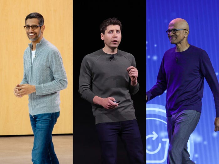 Sundar Pichai Sam Altman Satya Nadella