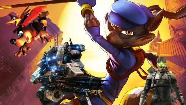 Personajes de Sly Cooper, Banjo-Kazooie, Titanfall y Splinter Cell.