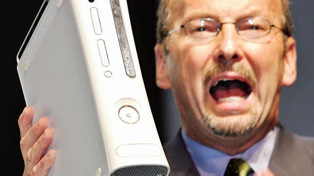 Peter Moore shouts "Xbox 360" for all time. 