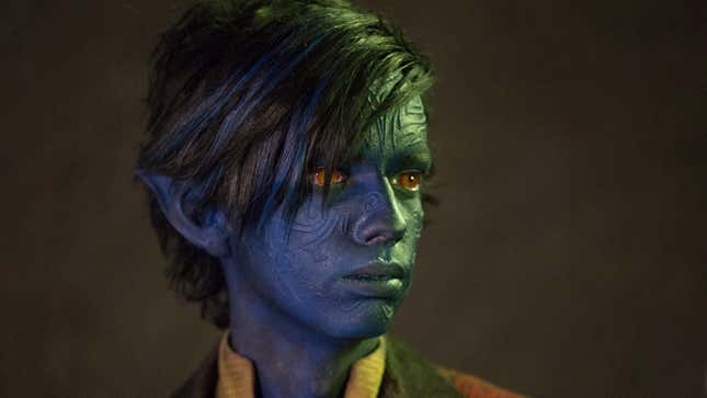 Nightcrawler looks at something off-screen.