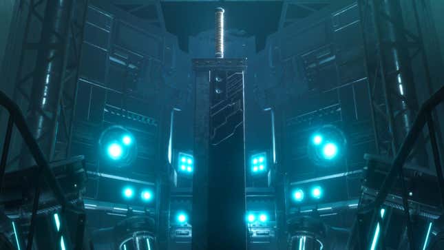 The buster sword stands alone in the Nibelheim reactor.