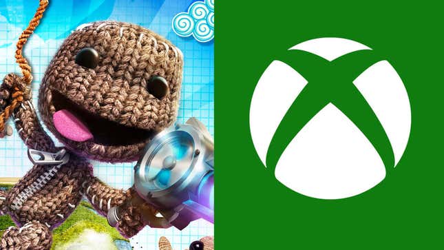 Una imagen muestra Sackboy de LBP junto a un logotipo de Xbox. 