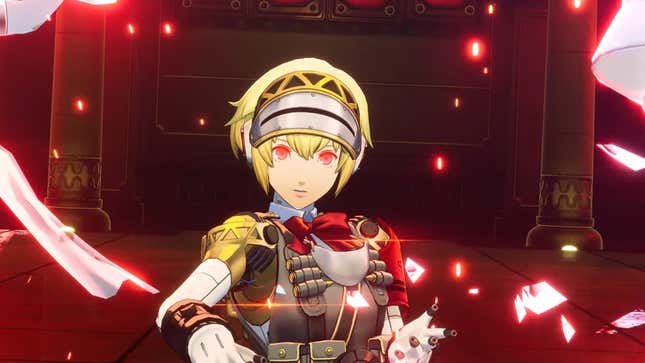 Aigis powers up for an attack.