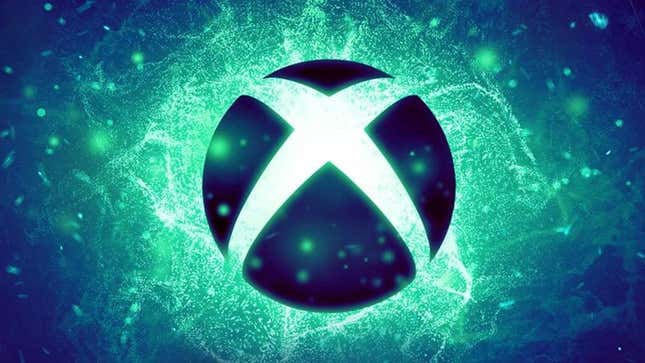 An Xbox logo floats in front of a green background. 