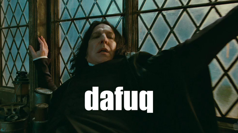 Dafuq meme with Snape from Harry Potter reacting in shock.