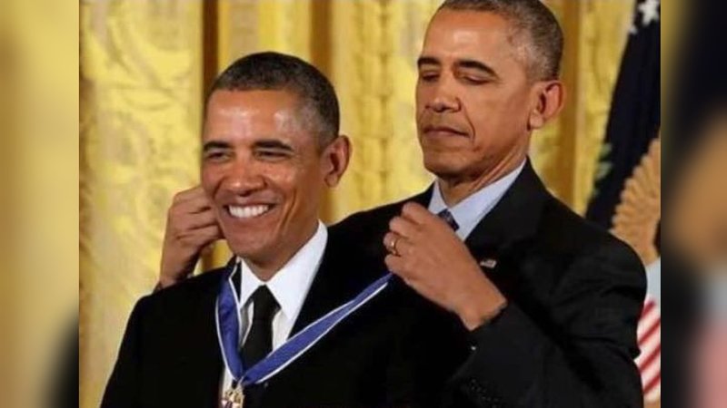 Obama Awards Obama a Medal