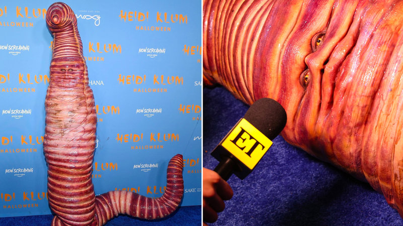 Heidi Klum Worm Costume meme.