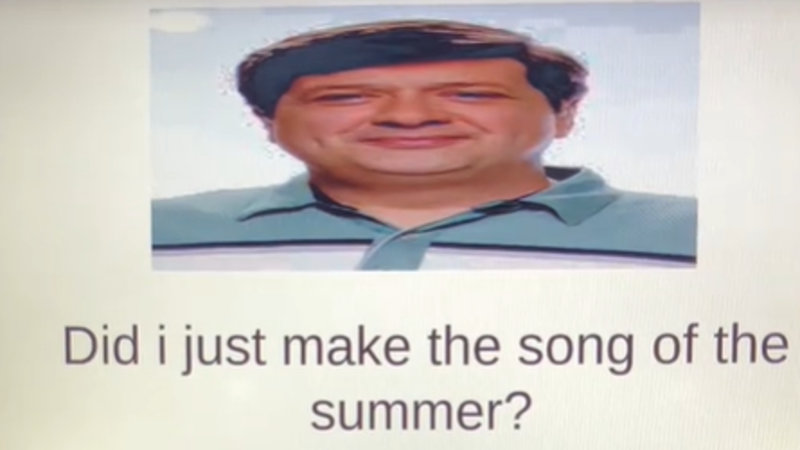 slideshow reading "did i make song of the summer" with George Cooper's face 