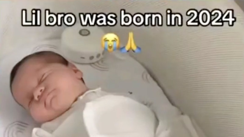 Lil Bro Was Born In 2024 meme example.