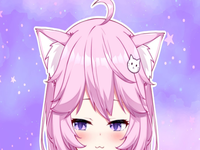 pink haired anime girl with cat ears