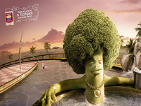Broccoli In Hot Tub meme and advertisement for colgate toothpicks.