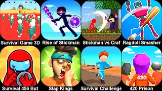 Rise of Stickman,Stickman vs Craftman,Slap Kings,Ragdoll Smasher,Survival 456 But It's Impostor