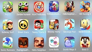 Plants vs Zombies 2 Granny Horror Game Zombie Tsunami Brawl Stars Caveman Kick The Buddy Bowmasters