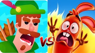 Run Sausage Run! NEW Legendary Characters vs Bowmasters Legendary Arnold Unstoppable Gameplay