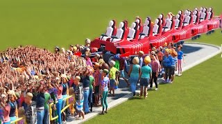 10000 PEOPLE HIT BY ROLLER COASTER! (Planet Coaster Challenge)