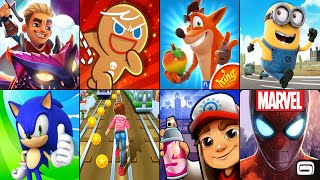 Blades of Brim,Cookie Run,Crash Bandicoot On the Run,Minion Rush,Sonic Dash,Subway Princess Runner