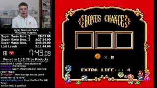 (2:07:04) Super Mario All-Stars - All Four Warpless speedrun *Former World Record*