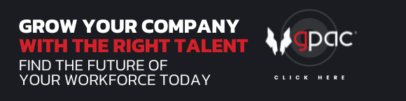 gpac banner with the text "Grow your company with the right talent. Feed the future of your workforce today." and the gpac logo in it.