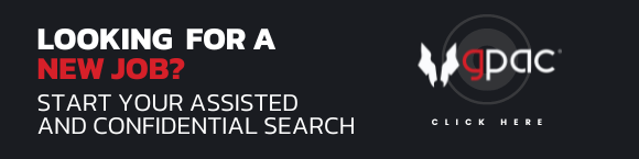 gpac banner with the text "Looking for a new job? Start your assisted and confidential search" and "click here, and the gpac logo in it. 