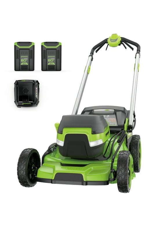 Greenworks 60V 21” Self-Propelled Lawn Mower with (2) 5.0 Ah Batteries & Rapid Charger 2546202