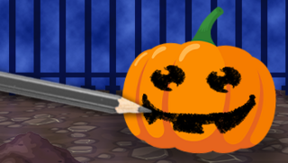 A pumpkin with a smiley face