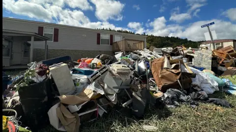 Destroyed trailer park in North Carolina