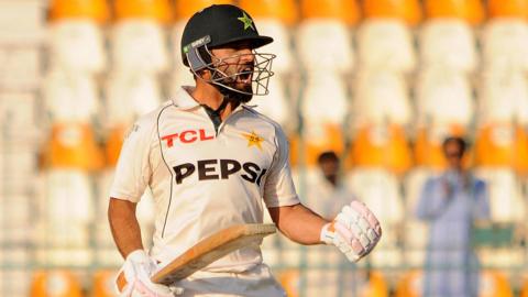 Kamran Ghulam celebrates his century