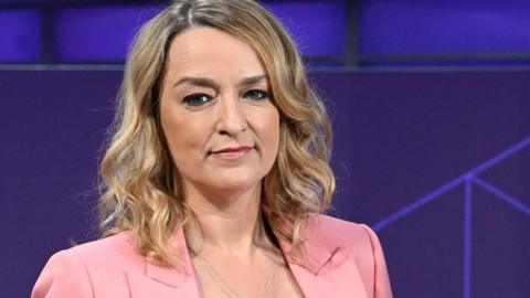 Laura Kuenssberg pictured in the studio