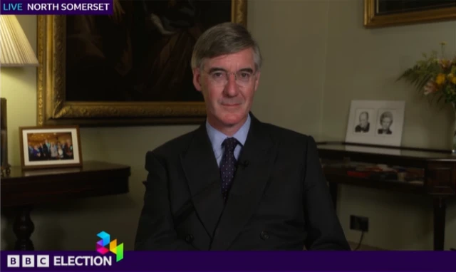 Jacob Rees Mogg speaking to the BBC