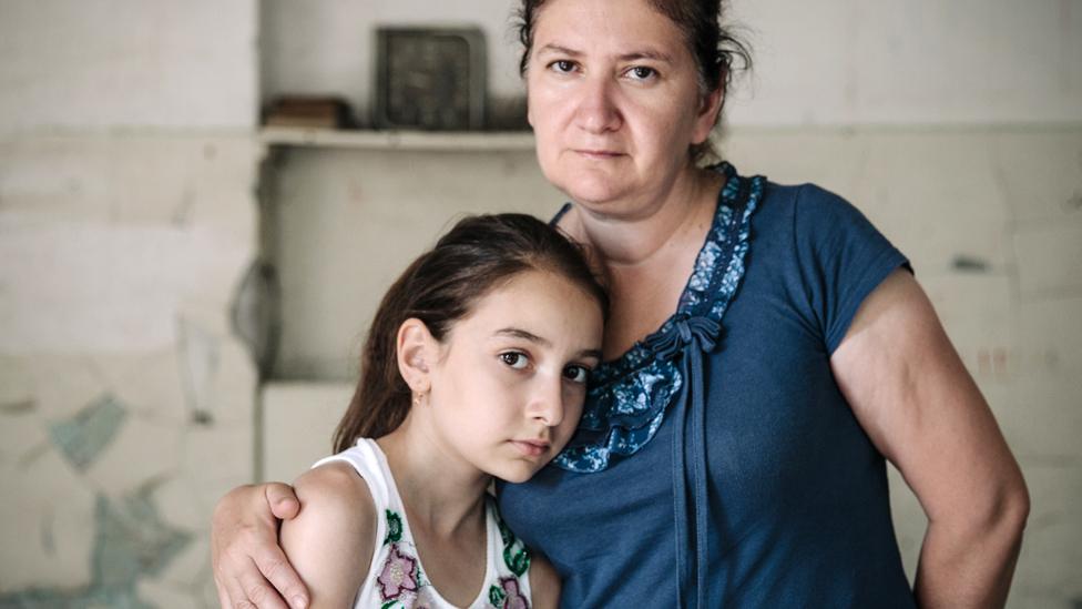 Milena and Alana pictured in the room where they were held captive