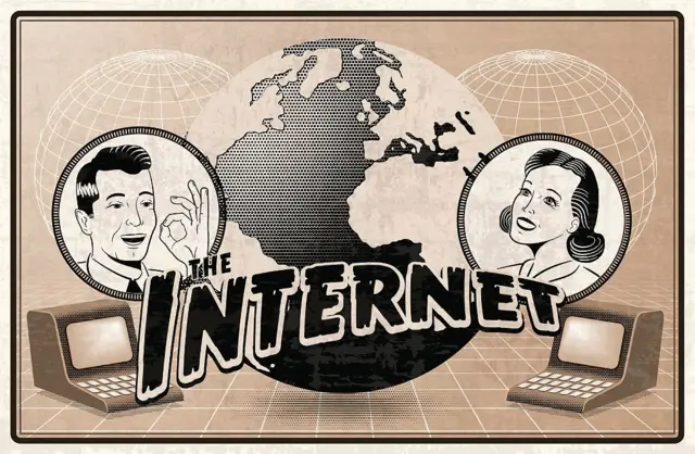 Ilustración vintage de internet