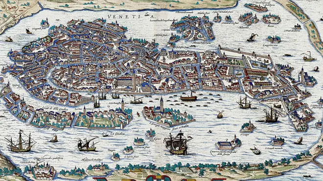 Mapa antiguo de Venecia