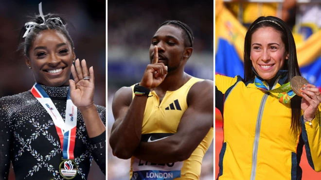 Simone Biles, Noah Lyles y Mariana Pajón