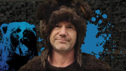 Steve Backshall dressed as a bear.