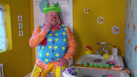 Mr Tumble sings some rhymes and songs.