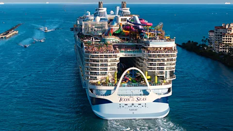 The Icon of the Seas cruise ship on its maiden voyage from the Port of Miami (Credit: Getty Images)