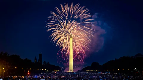 Independence Day fireworks explode behind the Washington Monument in Washington DC (Credit: Getty Images)
