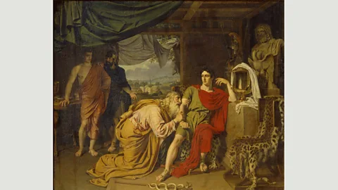 Alamy The image of Priam begging Achilles for his son Hector’s body has appeared in many artworks – including this 1824 painting by Alexander Andreyevich Ivanov (Credit: Alamy)