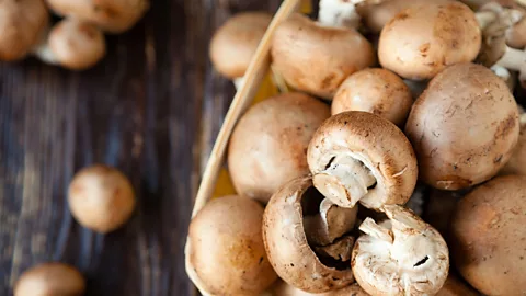 Getty Images Much of the carbon footprint of mushrooms comes from the heat needed to grow them indoors (Credit: Getty Images)