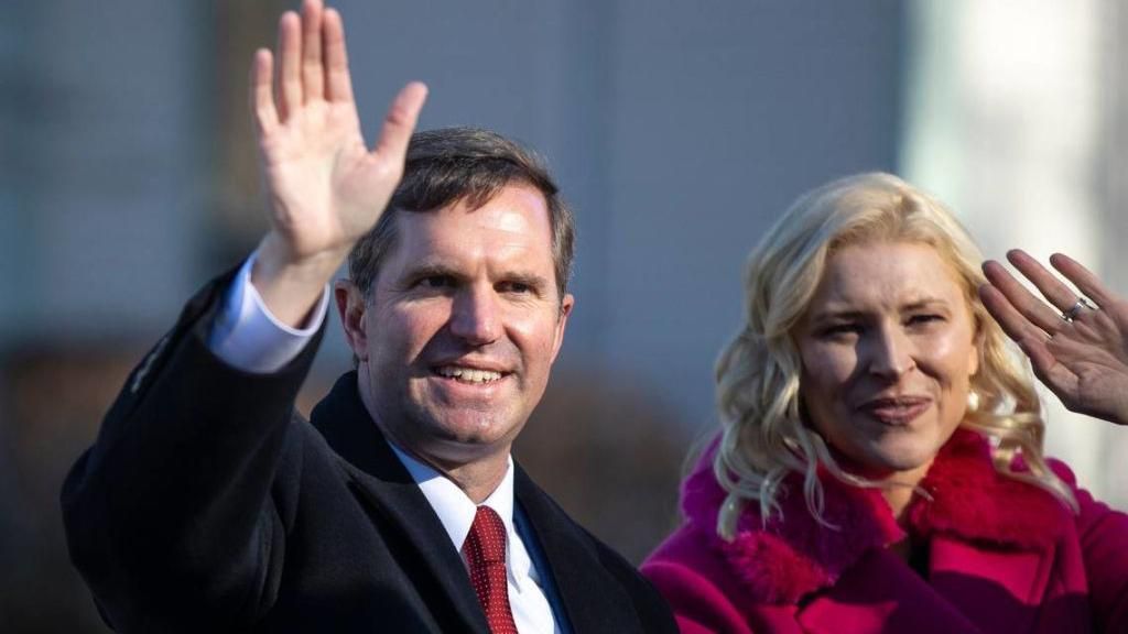 Andy Beshear and his wife Britainy