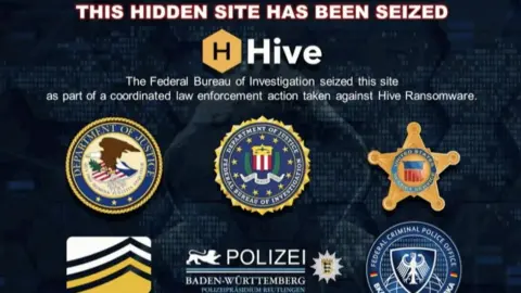 FBI The seizure notice which now appears on Hive crew's websites