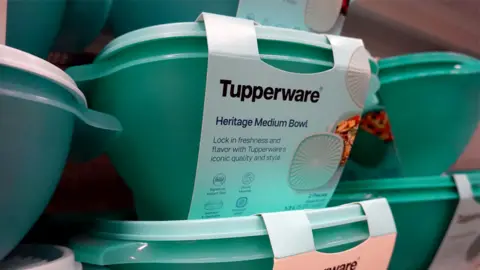 Getty Images Tupperware products are offered for sale at a retail store on 10 April 2023 in Chicago, Illinois, US