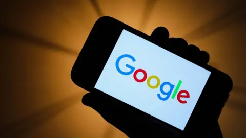 Getty Images Google logo on a phone